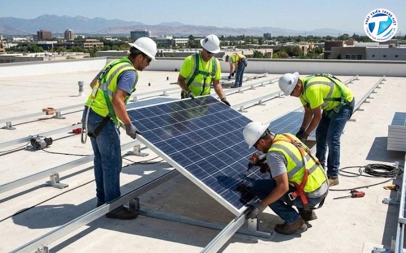 Các dự án năng lượng tái tạo tạo nhu cầu nhân lực trong lắp đặt, vận hành và bảo trì thiết bị.